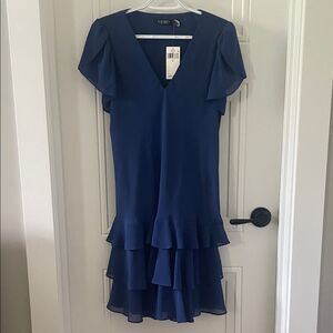 Ralph Lauren Navy Tiered Mini Dress